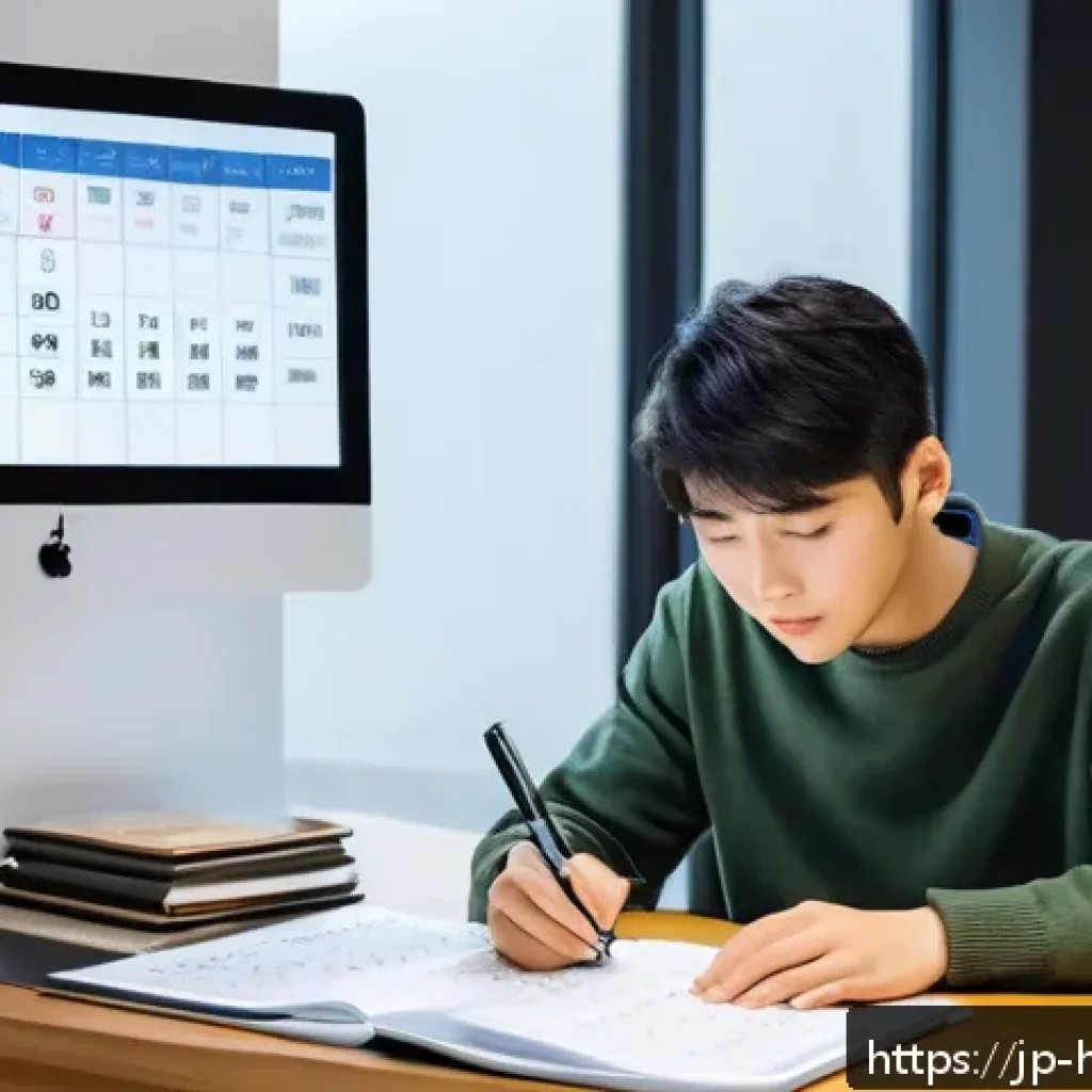위험물관리사 실기 시험 체크리스트 - A focused Japanese young adult studying efficiently at a tidy desk in a modern room, with a digital ...