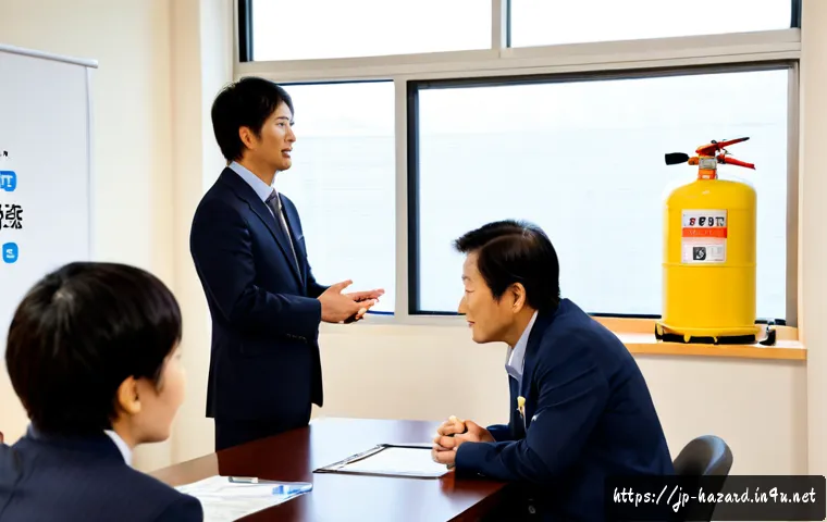 위험물관리사와 유관 분야 네트워킹 방법 - Photorealistic professional networking event in Japan, a hazardous materials safety manager in neat ...